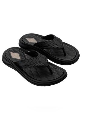 George Men's 11 Casual Weave Thong Black Sandal